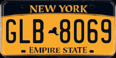 NY license plate GLB8069