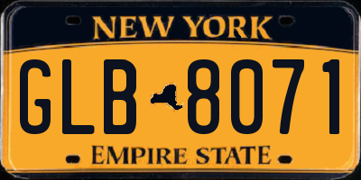NY license plate GLB8071