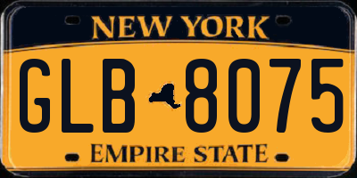 NY license plate GLB8075