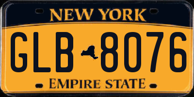NY license plate GLB8076