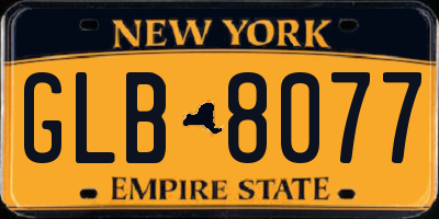 NY license plate GLB8077