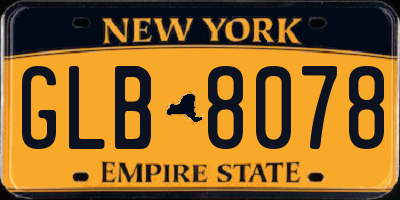 NY license plate GLB8078