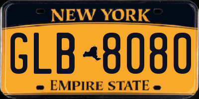 NY license plate GLB8080