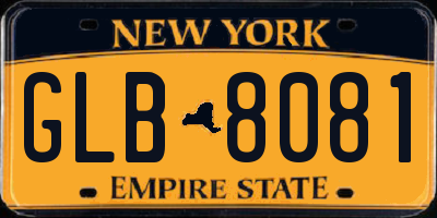 NY license plate GLB8081