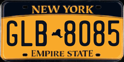 NY license plate GLB8085