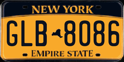 NY license plate GLB8086