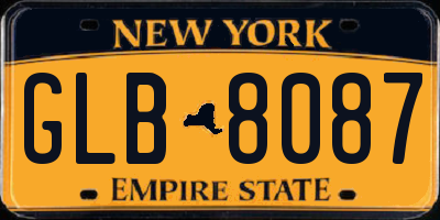 NY license plate GLB8087