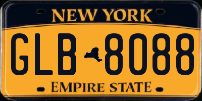 NY license plate GLB8088