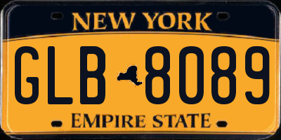 NY license plate GLB8089
