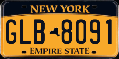 NY license plate GLB8091
