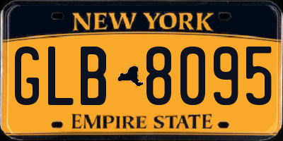 NY license plate GLB8095