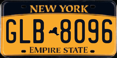 NY license plate GLB8096