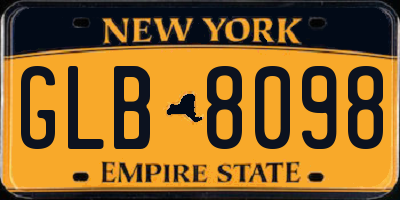 NY license plate GLB8098