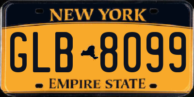 NY license plate GLB8099