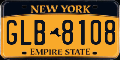 NY license plate GLB8108