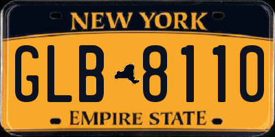 NY license plate GLB8110