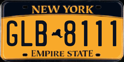NY license plate GLB8111