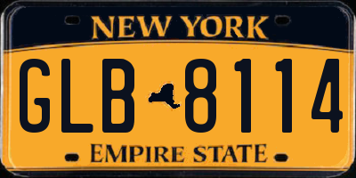 NY license plate GLB8114