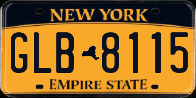 NY license plate GLB8115