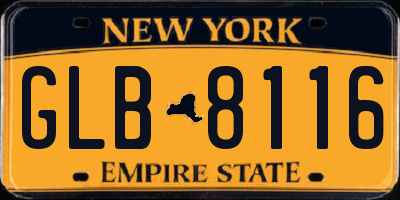 NY license plate GLB8116