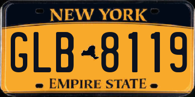 NY license plate GLB8119