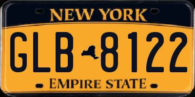 NY license plate GLB8122