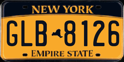 NY license plate GLB8126