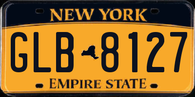 NY license plate GLB8127