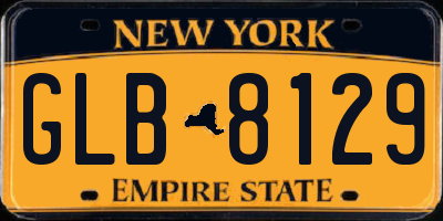 NY license plate GLB8129