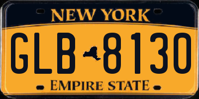 NY license plate GLB8130