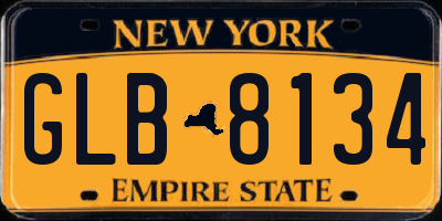 NY license plate GLB8134
