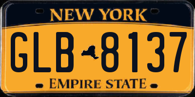 NY license plate GLB8137