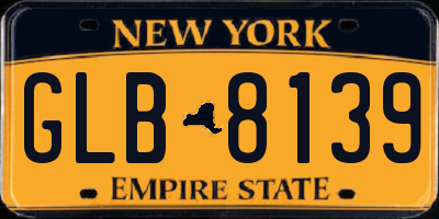 NY license plate GLB8139
