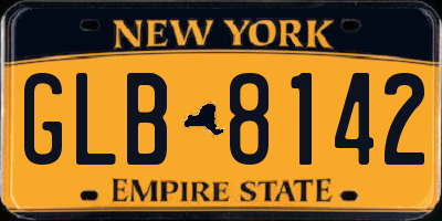 NY license plate GLB8142