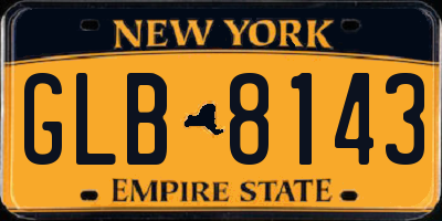 NY license plate GLB8143