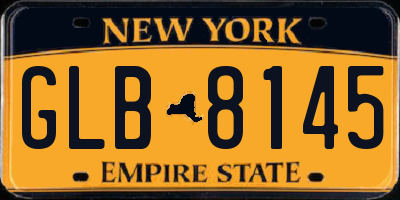 NY license plate GLB8145