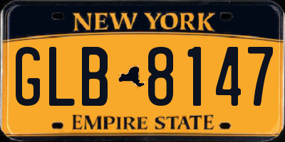NY license plate GLB8147