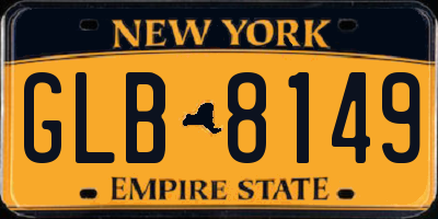NY license plate GLB8149