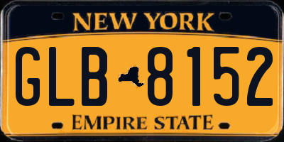 NY license plate GLB8152