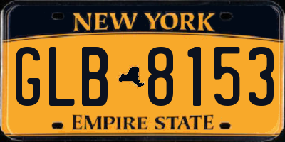 NY license plate GLB8153