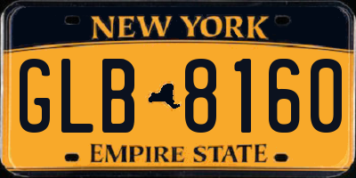 NY license plate GLB8160