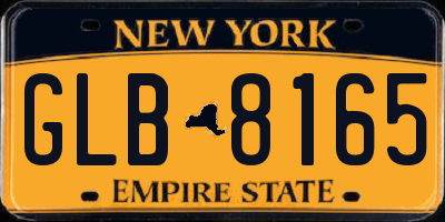 NY license plate GLB8165