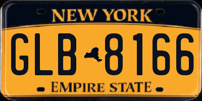 NY license plate GLB8166