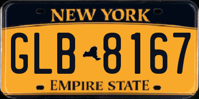 NY license plate GLB8167