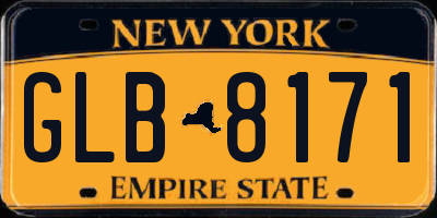 NY license plate GLB8171