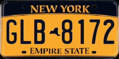 NY license plate GLB8172