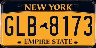 NY license plate GLB8173