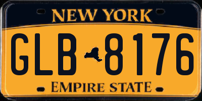 NY license plate GLB8176