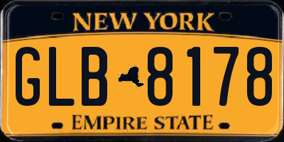 NY license plate GLB8178