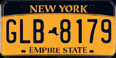 NY license plate GLB8179